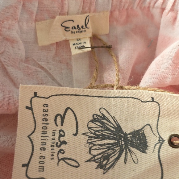 NWT Easel Medium Orange & White Paisley Off-Shoulder Ruffle Maxi Dress - Picture 6 of 8